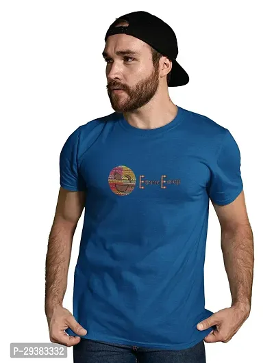 Reliable Blue Cotton Blend Printed T-Shirt For Men-thumb5