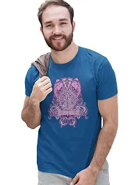 Reliable Blue Cotton Blend Printed T-Shirt For Men-thumb2