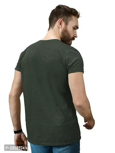 Reliable Green Cotton Blend Printed T-Shirt For Men-thumb3