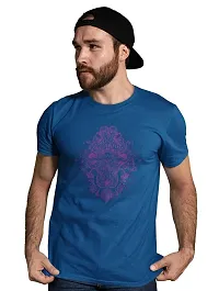 Reliable Blue Cotton Blend Printed T-Shirt For Men-thumb3