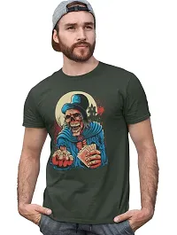 Reliable Green Cotton Blend Printed T-Shirt For Men-thumb2