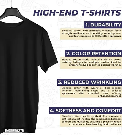 Reliable Black Cotton Blend Printed T-Shirt For Men-thumb3