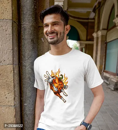 Reliable White Cotton Blend Printed T-Shirt For Men-thumb5