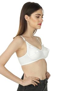 White Solid Feeding Maternity Nusring Bra-thumb2