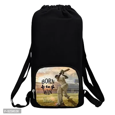 Benicia Born to Wine Quote Print Cotton Canvas Tution Backpack / Exam Bag For Boys / Girls-thumb0