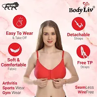 Body Liv Women Non Padded Non Wired Solid Front Open Bra Pack of 2-thumb2