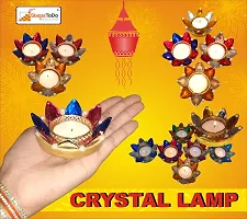 StepsToDo (with device) OiFashion Handmade Earthen Clay Diya Crystal lamp for Diwali Decoration Set of 4-thumb1