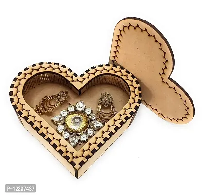 OiDelight Heart Shaped Wooden Box For Gift, Chocolate Jewelry Storage. Elegant Designer Decorative Art. 5 inch. Unique Gift Idea. Can be Painted. Made in India (2)-thumb2
