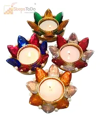 StepsToDo (with device) OiFashion Handmade Earthen Clay Diya Crystal lamp for Diwali Decoration Set of 4-thumb4