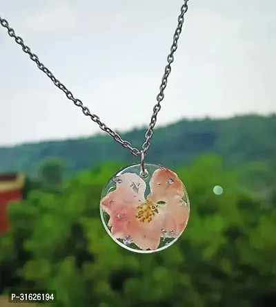 Elegant Resin Real Flower Preserved Pendant-thumb0