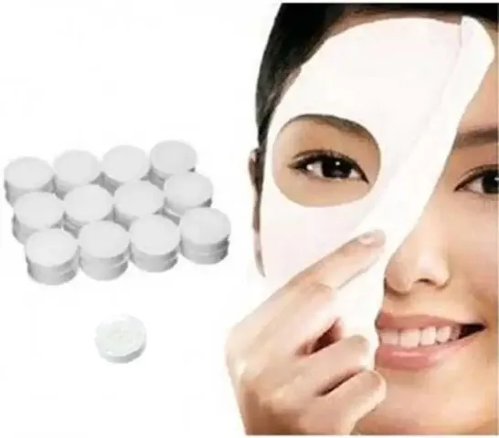 MeeTo Facial Lotion Tissue Paper DIY Home Spa Coin Face Mask/ Compressed Facial Whitening Tablet Face Mask Sheet for Women and Girl - Pack of 10