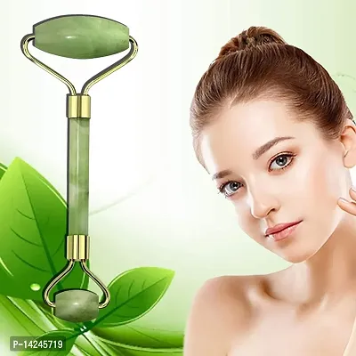 Izoo Jaderoller Face Massager | 100% Natural Double Massage Jade Rollers | Jade Roller Stone for Anti-Aging Anti-Wrinkles Healthy Radiant Smooth Soft Rejuvenate Beautiful Skin Glow | Gemstone for Dead
