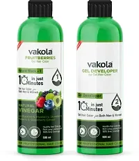 Vakola Natural Black Professional Gel hair Color for Both Men  Women - 500ml x 2 , Natural Black-thumb2