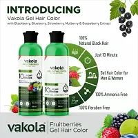 Vakola Natural Black Professional Gel hair Color for Both Men  Women - 500ml x 2 , Natural Black-thumb3