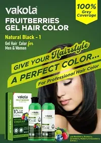 Vakola Natural Black Professional Gel hair Color for Both Men  Women - 500ml x 2 , Natural Black-thumb4