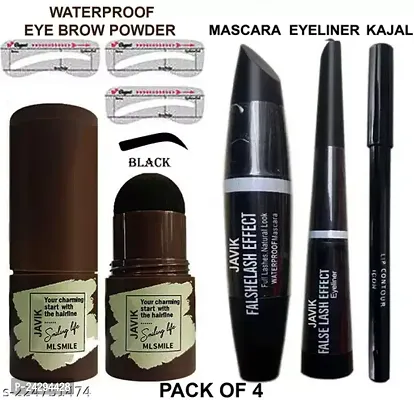 Eyebrow Stamp Shaping Kit Black Kit With Mascara Kajal eyebrow Pencil Combo