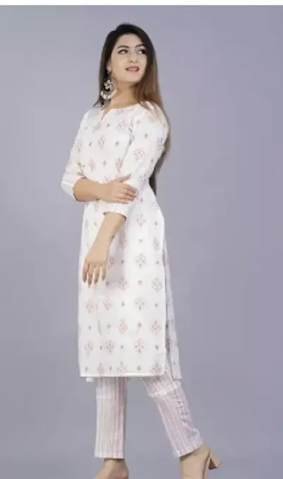 Stylish Fancy Designer Rayon Kurta With Bottom Wear Set For Women