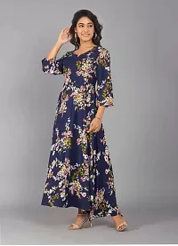 FabRay Women Printed Gown Kurta Rayon Printed Maxi Long Gown-MULI-11-S-thumb1