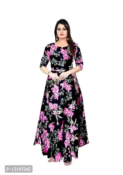 FabRay Women Printed Gown Kurta Rayon Printed Maxi Long Gown for Women and Girls-thumb2