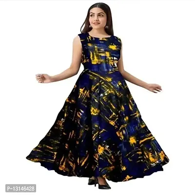 FabRay Women Printed Gown Kurta Rayon Printed Maxi Long Gown for Women and Girls -Multocolor-01_S-thumb0