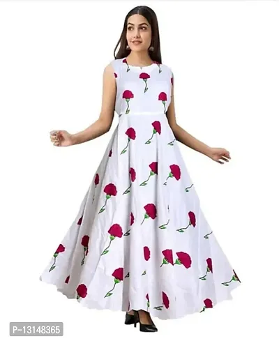 FabRay Women Printed Gown Kurta Rayon Printed Maxi Long Gown for Women and Girls -Multocolor-02_M