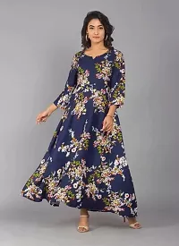 FabRay Women Printed Gown Kurta Rayon Printed Maxi Long Gown-MULI-11-S-thumb2