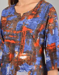 FabRay Rayon Printed Straight Regular Fit Kurti for Women's & Girls (Small, Multicolor)-thumb1