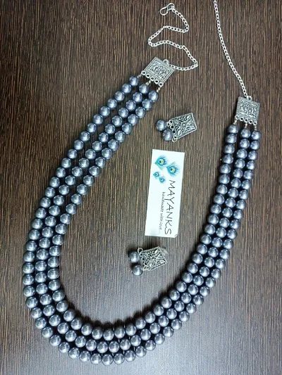 Trendy Pearl Jewellery Set 