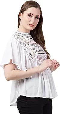 IB STYLES Women's Casual Trendy Embroidered Fusion Top-thumb1