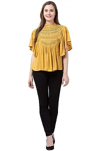 Women TOP KAPTAN (Medium, Yellow)-thumb5