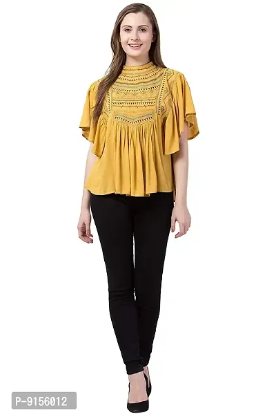 Women TOP KAPTAN (Medium, Yellow)-thumb6