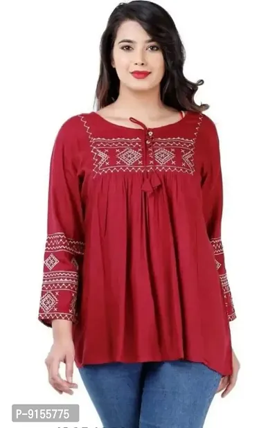 Palak Creation Presents Ethnic Topper for Girls (Medium, Maroon)