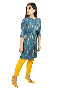 IB STYLES Women' s Slim fit Cotton Kurti Rayon Pant Combo Pack Ladies Kurti Trouser (Blue - X-Large)-thumb3