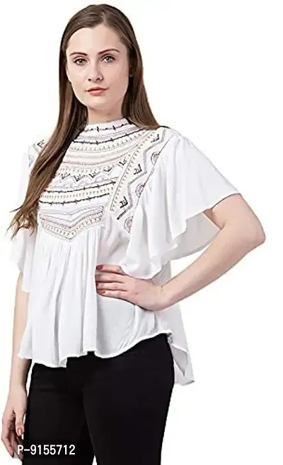 IB STYLES Women's Casual Trendy Embroidered Fusion Top-thumb0