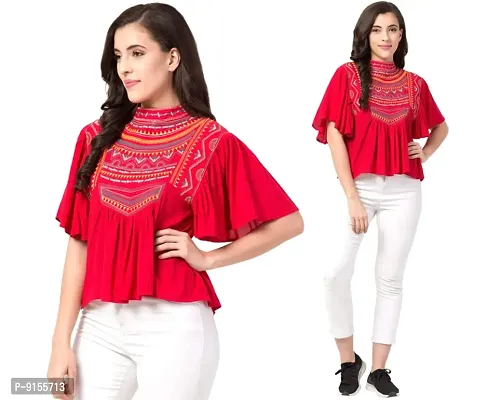 Women's Ruffle top | Designer Tops and Tunics Embroidered Top-thumb0
