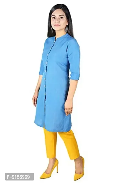 IB STYLES Women' s Slim fit Cotton Kurti Rayon Pant Combo Pack Ladies Kurti Trouser-thumb3