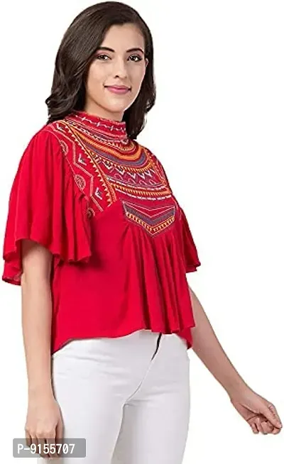 IB STYLES Women's Casual Trendy Embroidered Fusion Top-thumb5