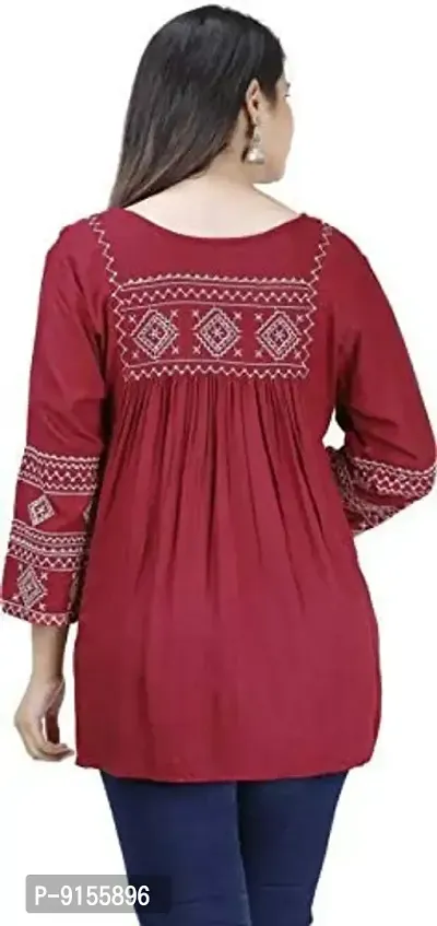 Womens Rayon Regular Kurta (1_Maroon_2XL)-thumb5