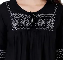 MOLISHA Women's Rayon Embroidered Regular Fit Tops (Black, 3XL)-thumb3