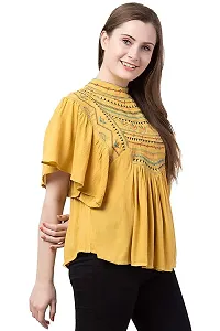 Women TOP KAPTAN (Medium, Yellow)-thumb4