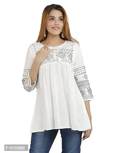 Stylish Rayon Embroidery Top for Women-thumb0