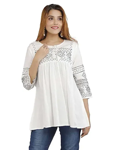 Womens Rayon Embroidered Tops