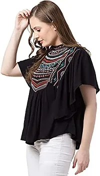 IB STYLES Women's Casual Trendy Embroidered Fusion Top-thumb2
