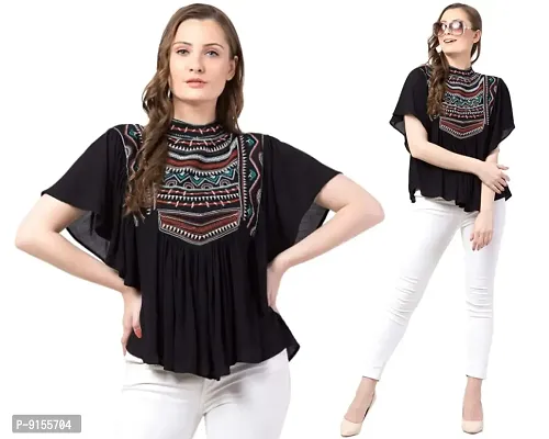 Women's Ruffle top | Designer Tops and Tunics Embroidered Top-thumb0