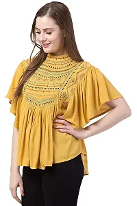 Women TOP KAPTAN (Medium, Yellow)-thumb3