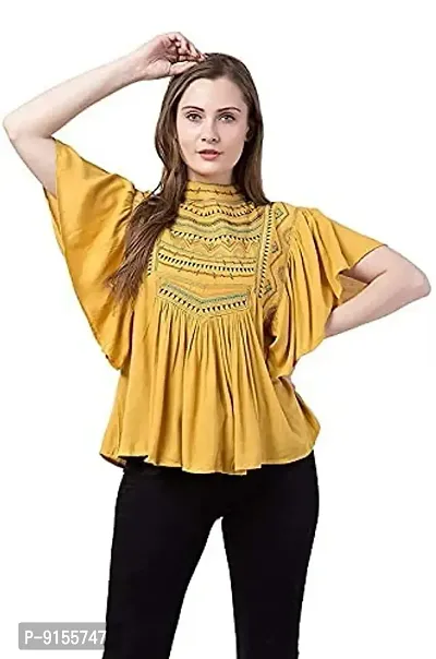 IB STYLES Women's Casual Trendy Embroidered Fusion Top-thumb0