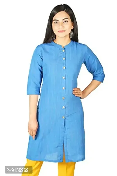 IB STYLES Women' s Slim fit Cotton Kurti Rayon Pant Combo Pack Ladies Kurti Trouser-thumb2