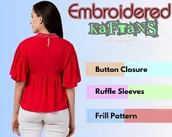 Women's Ruffle top | Designer Tops and Tunics Embroidered Top-thumb2