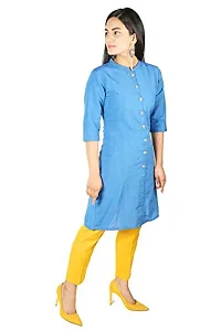 IB STYLES Women' s Slim fit Cotton Kurti Rayon Pant Combo Pack Ladies Kurti Trouser-thumb3