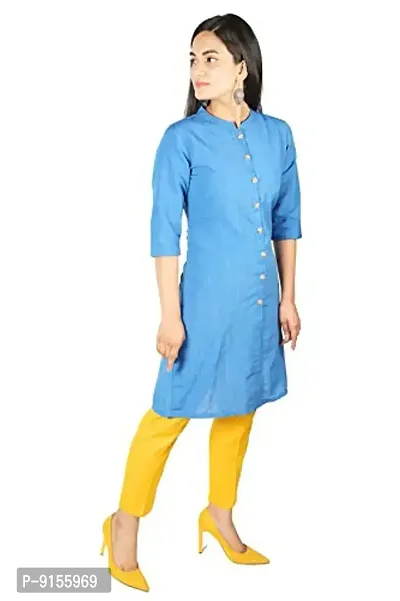 IB STYLES Women' s Slim fit Cotton Kurti Rayon Pant Combo Pack Ladies Kurti Trouser-thumb4